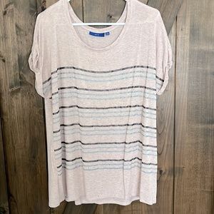 Blush top with stripes
